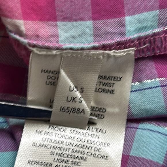 Anthropologie Pilcro Deb Shimmer Gingham Ombre Button Front Relaxed Shirt Small - Picture 10 of 13